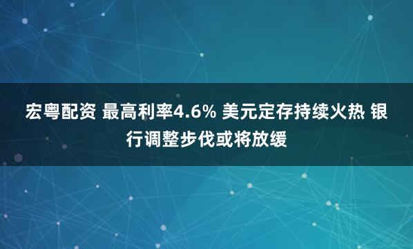 宏粤配资 最高利率4.6% 美元定存持续火热 银行调整步伐或将放缓